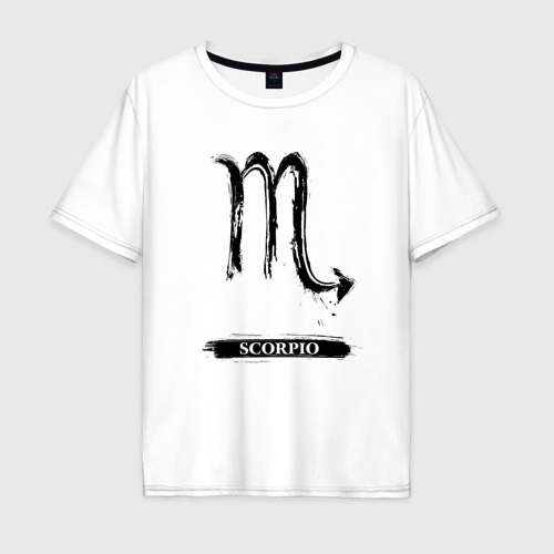 Мужская футболка хлопок Oversize Scorpio sign, цвет белый