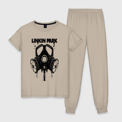 Женская пижама хлопок Linkin Park - gas mask 
