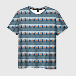 Олени в синем лесу – Мужская футболка 3D с принтом купить со скидкой в -26%