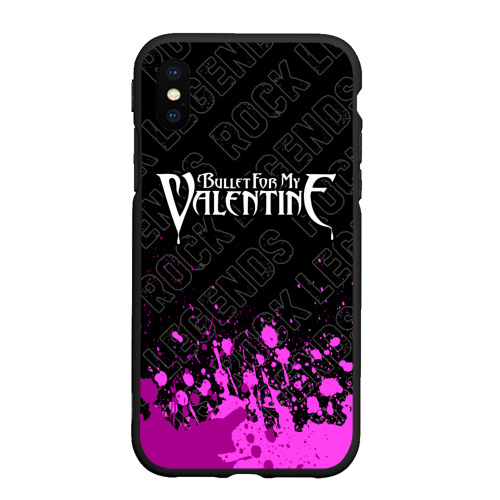 Чехол для iPhone XS Max матовый Bullet For My Valentine rock legends посередине