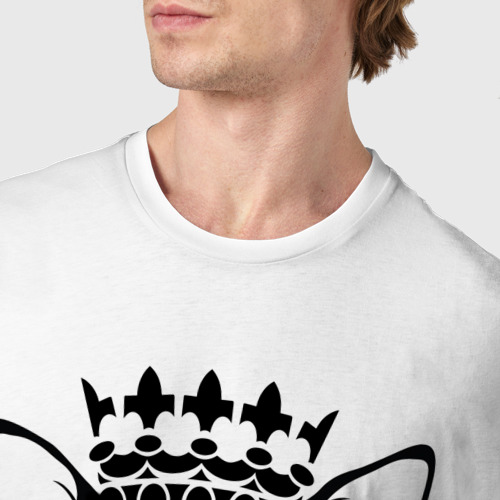 Мужская футболка хлопок с принтом Чихуа в короне, фото #4
