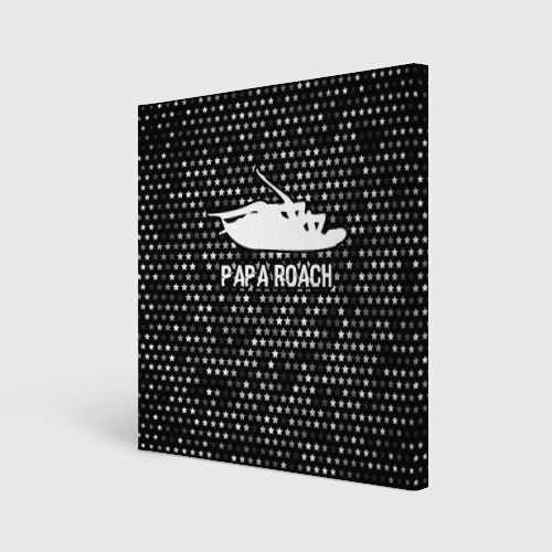 Холст квадратный Papa Roach glitch на темном фоне, цвет 3D печать