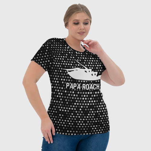 Женская футболка 3D Papa Roach glitch на темном фоне, цвет 3D печать - фото 6
