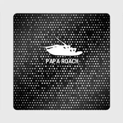 Магнит виниловый Квадрат Papa Roach glitch на темном фоне