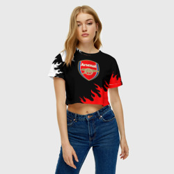 Женская футболка Crop-top 3D Arsenal fc flame - фото 2