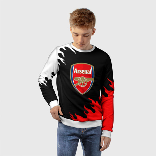 Детский свитшот 3D Arsenal fc flame, цвет 3D печать - фото 3