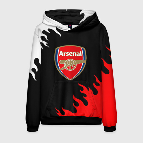 Мужская толстовка 3D Arsenal fc flame, цвет черный