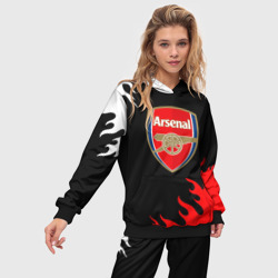 Женский костюм с толстовкой 3D Arsenal fc flame - фото 2