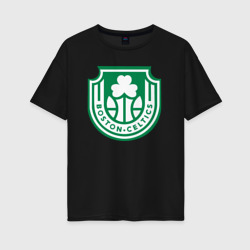 Женская футболка хлопок Oversize Boston Celtics team