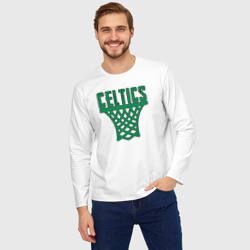 Мужской лонгслив oversize хлопок Celtics net - фото 2