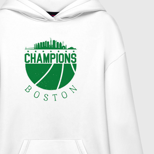 Худи SuperOversize хлопок Boston champions, цвет белый - фото 3