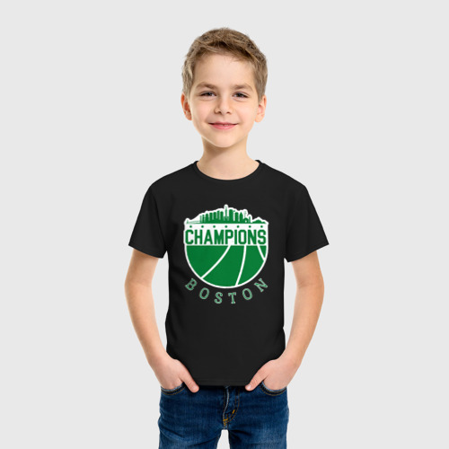 Детская футболка хлопок Boston champions, цвет черный - фото 3