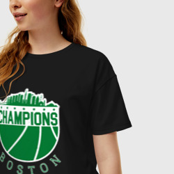 Женская футболка хлопок Oversize Boston champions - фото 2