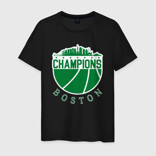 Мужская футболка хлопок Boston champions, цвет черный