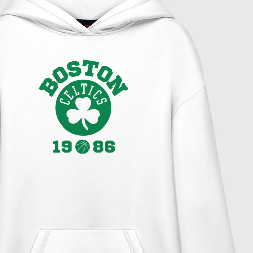 Худи SuperOversize хлопок Boston Celtics 1986, цвет белый - фото 3