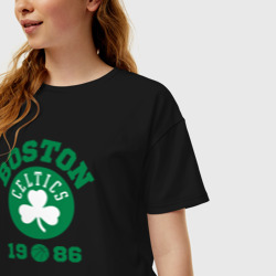 Женская футболка хлопок Oversize Boston Celtics 1986 - фото 2