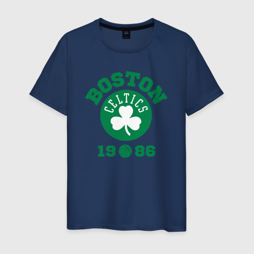 Мужская футболка хлопок Boston Celtics 1986, цвет темно-синий