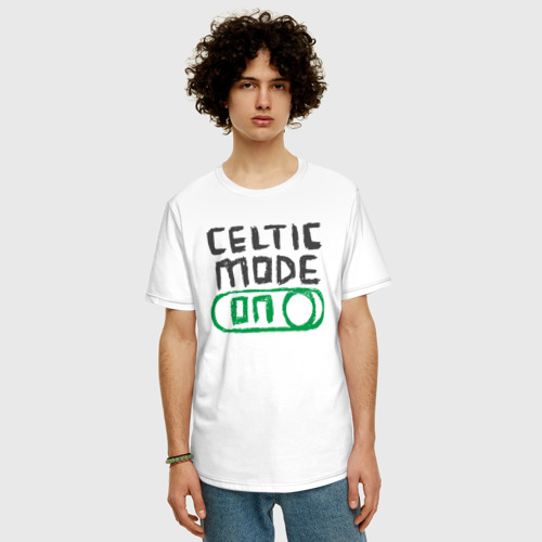 Мужская футболка хлопок Oversize с принтом Включен режим Селтикс, фото на моделе #1