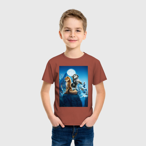 Детская футболка хлопок Альфа и Омега любовь, цвет кирпичный - фото 3