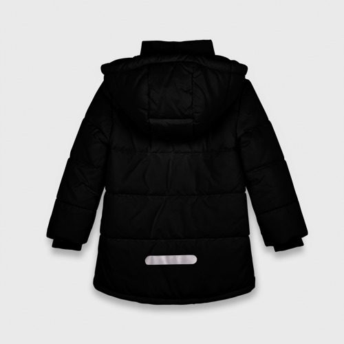 Зимняя куртка для девочек 3D Фрак  тёмный с цепочками и брошью, цвет черный - фото 2