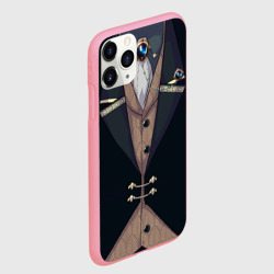 Чехол для iPhone 11 Pro Max матовый Фрак тёмно-зелёный с хлястиком - фото 2