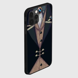 Чехол для iPhone 12 Pro Фрак тёмно-зелёный с хлястиком - фото 2