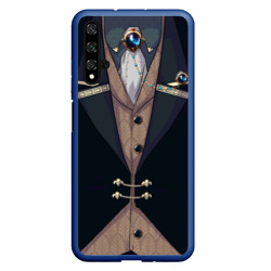 Чехол для Honor 20 Фрак тёмно-зелёный с хлястиком