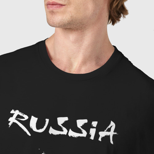 Мужская футболка хлопок Russia basket, цвет черный - фото 6
