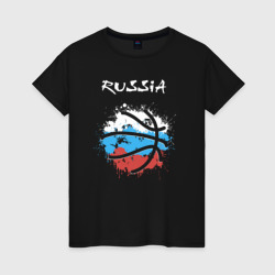 Женская футболка хлопок Russia basket