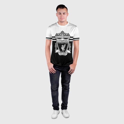 Мужская футболка 3D Slim Ливерпуль - черно-белый, цвет 3D печать - фото 4