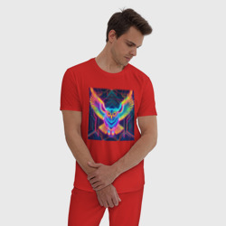 Мужская пижама хлопок Неоновая сова - фото 2