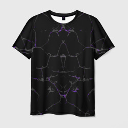 Мужская футболка 3D Фиолетовые трещины 