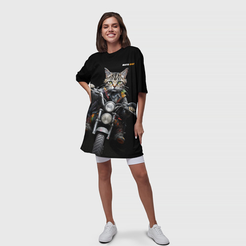 Платье-футболка 3D Мотокот, цвет 3D печать - фото 5