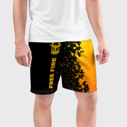 Мужские шорты спортивные Free Fire - gold gradient по-вертикали - фото 2