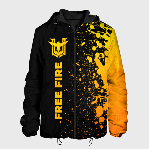 Мужская куртка 3D с принтом Free Fire - gold gradient по-вертикали, вид спереди #2