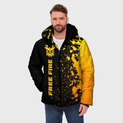Мужская зимняя куртка 3D Free Fire - gold gradient по-вертикали - фото 2