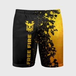 Мужские шорты спортивные Free Fire - gold gradient по-вертикали