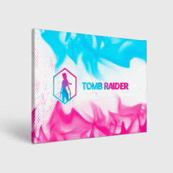 Холст прямоугольный Tomb Raider neon gradient style по-горизонтали