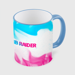 Кружка с полной запечаткой Tomb Raider neon gradient style по-горизонтали