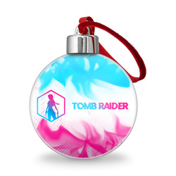 Ёлочный шар Tomb Raider neon gradient style по-горизонтали