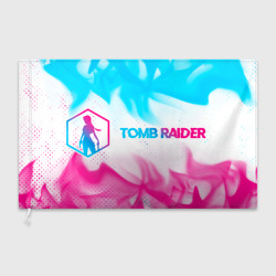Флаг 3D Tomb Raider neon gradient style по-горизонтали