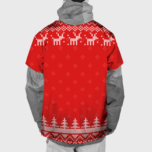 Накидка на куртку 3D Новогодний Денис: свитер с оленями, цвет 3D печать - фото 2
