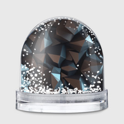 Игрушка Снежный шар Черная геометрическая абстракция - объемные грани и кубы