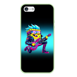 Чехол для iPhone 5/5S матовый Sponge Bob - rock guitarist - ai art