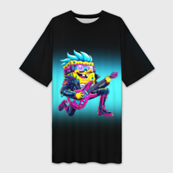 Платье-футболка 3D Sponge Bob - rock guitarist - ai art