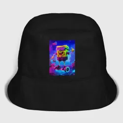 Мужская панама хлопок Sponge Bob on a gyro scooter - ai art