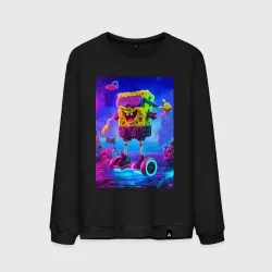 Мужской свитшот хлопок Sponge Bob on a gyro scooter - ai art