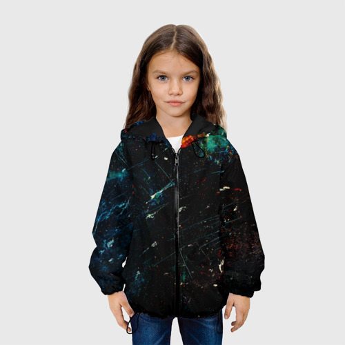 Детская куртка 3D с принтом Царапины и краска, вид сбоку #3