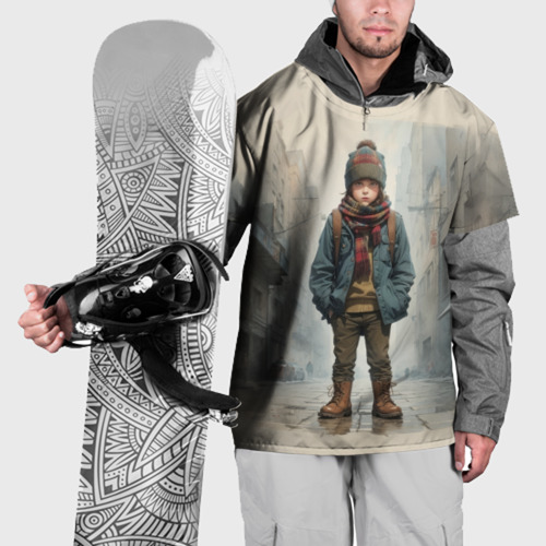 Накидка на куртку 3D Насупившейся паренёк , цвет 3D печать