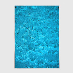 Постер Синие узоры на замерзшем окне 